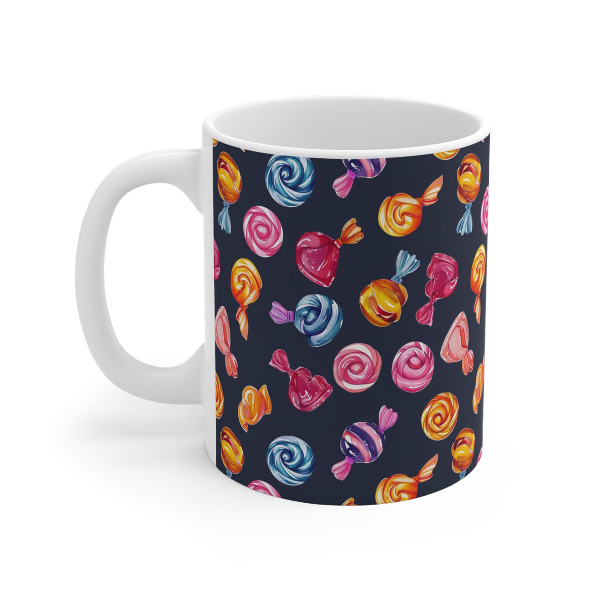 Colorful All-Over Candy Theme Coffee Mug Fun Ceramic Drinkware 387