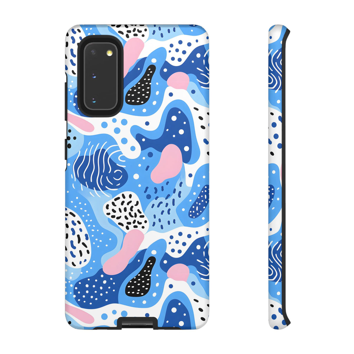 Abstract Baby Blue Memphis Design Phone Case – Sleek and Contemporary Artistry