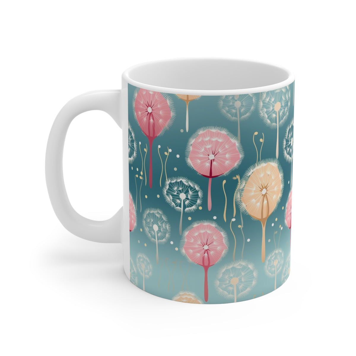 Pastel Dandelion Pattern Coffee Cup-Floral Ceramic Mug for Tea and Coffee  (7)