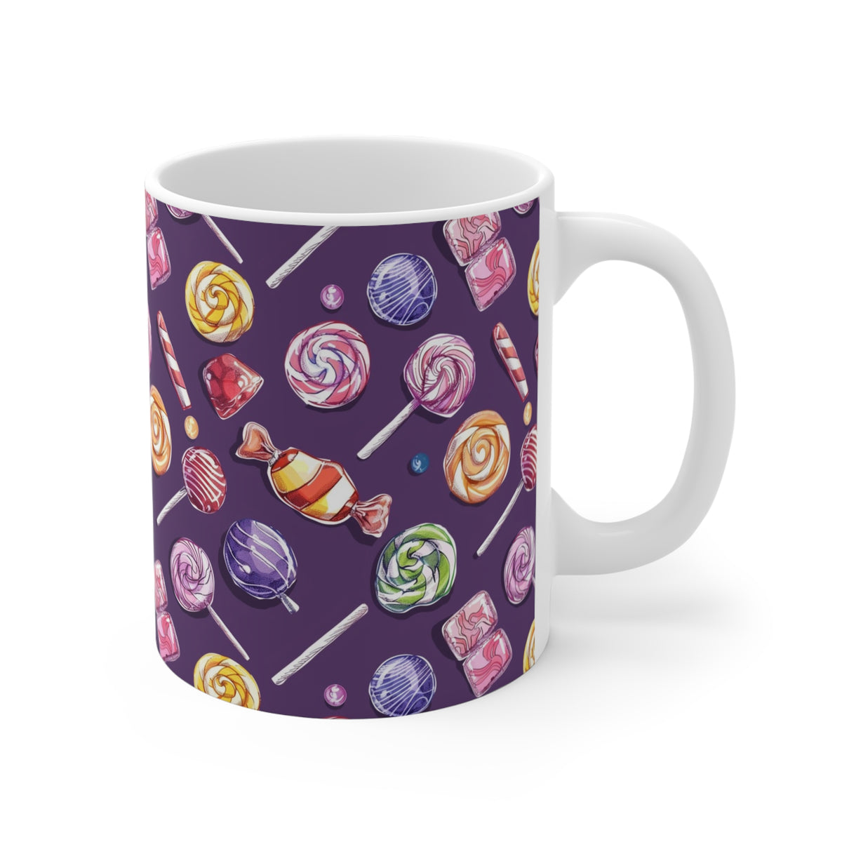 Colorful All-Over Candy Theme Coffee Mug Fun Ceramic Drinkware 386