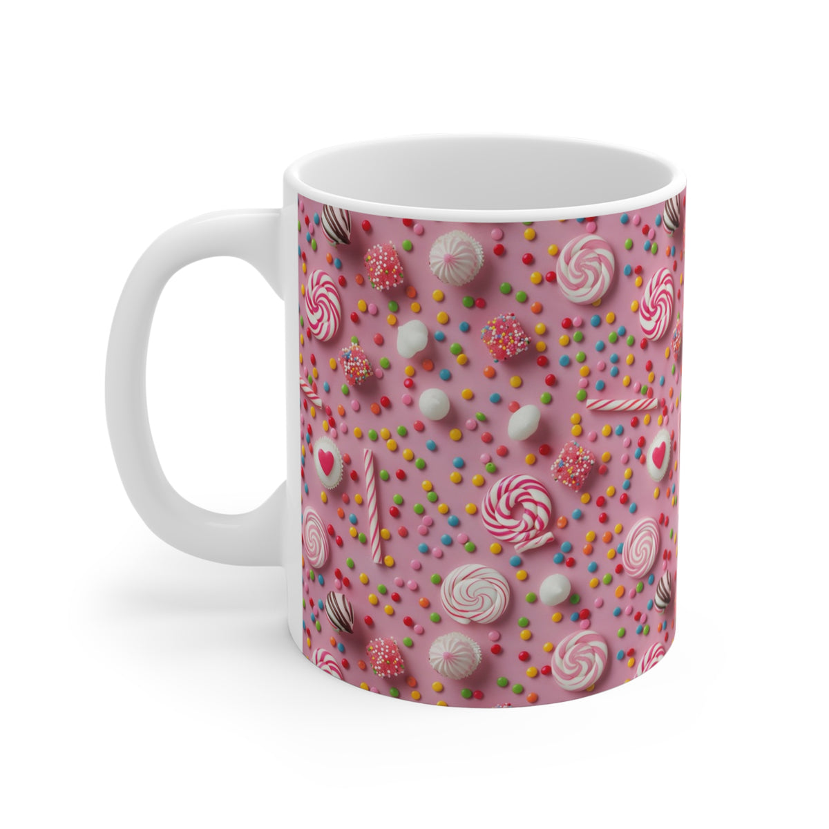 Colorful All-Over Candy Theme Coffee Mug Fun Ceramic Drinkware 391