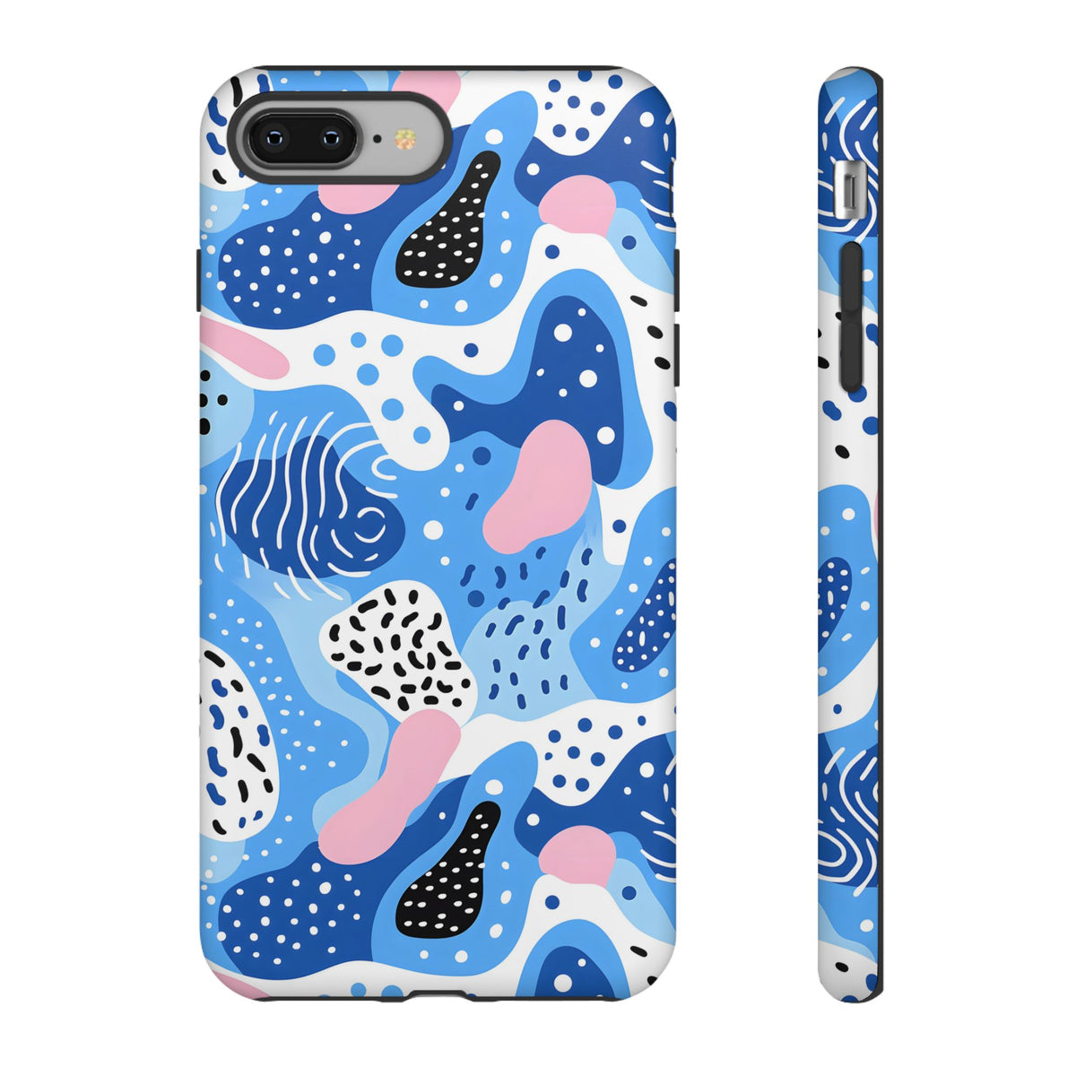 Abstract Baby Blue Memphis Design Phone Case – Sleek and Contemporary Artistry