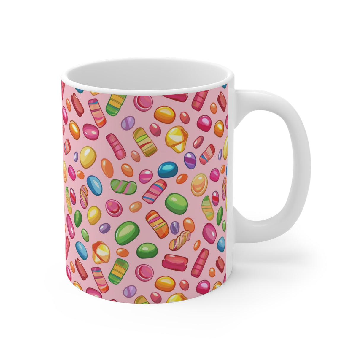 Colorful All-Over Candy Theme Coffee Mug Fun Ceramic Drinkware 354