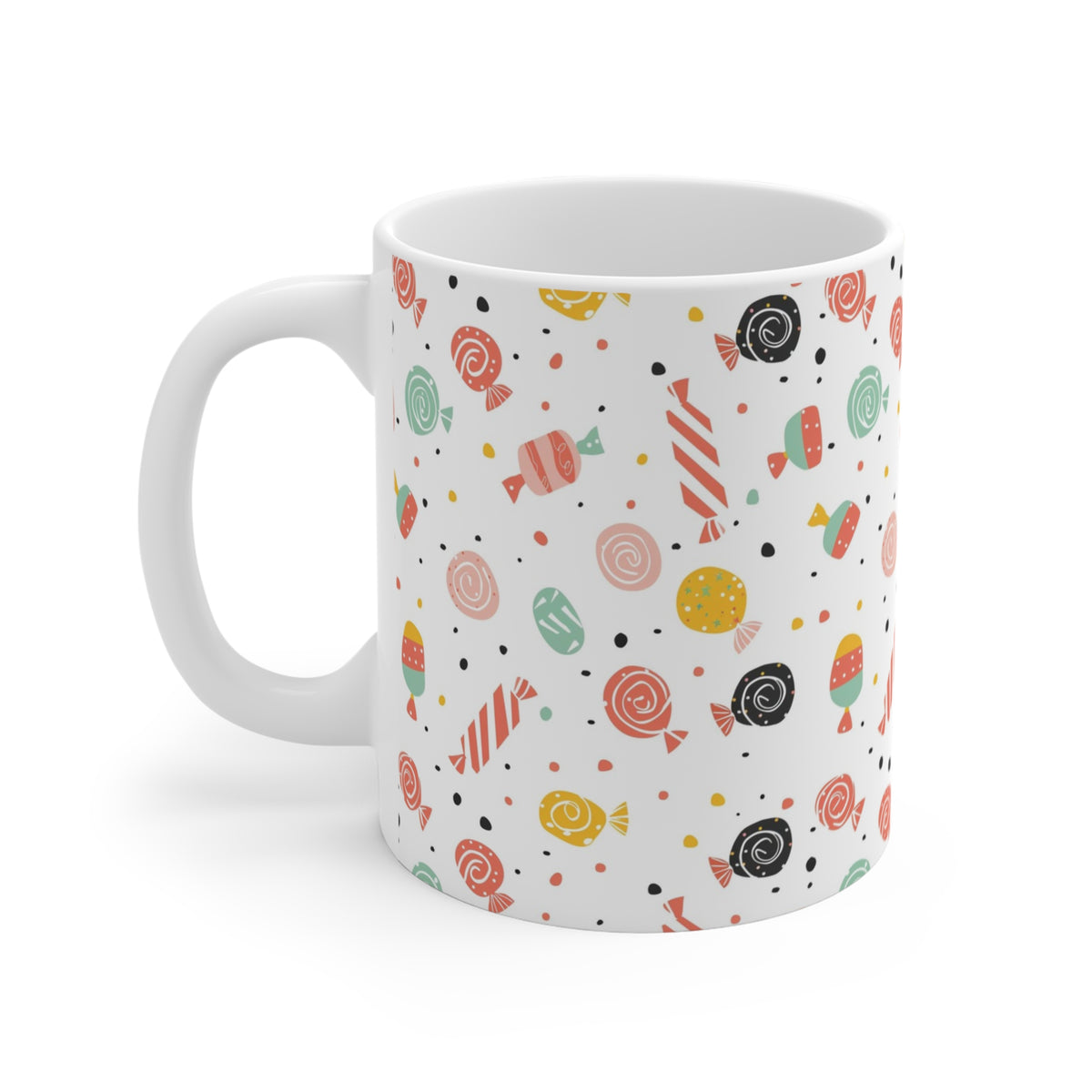 Colorful All-Over Candy Theme Coffee Mug Fun Ceramic Drinkware 248