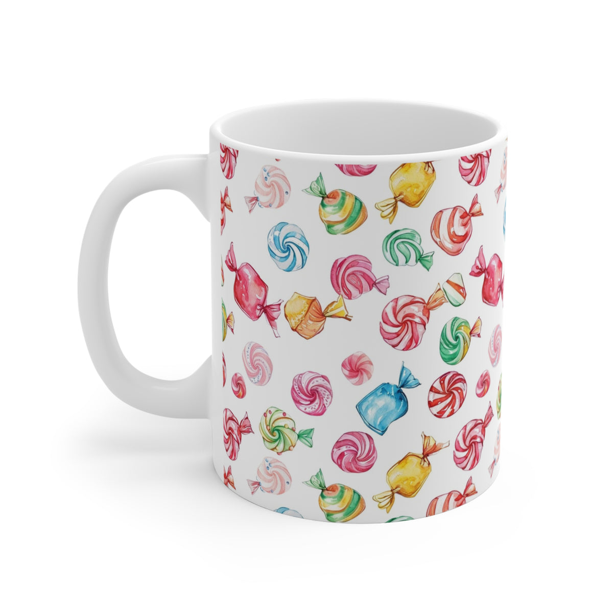 Colorful All-Over Candy Theme Coffee Mug Fun Ceramic Drinkware 140