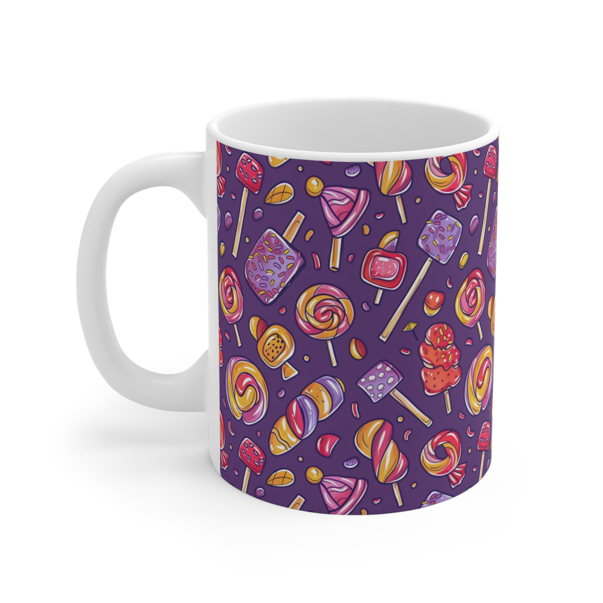 Colorful All-Over Candy Theme Coffee Mug Fun Ceramic Drinkware 238