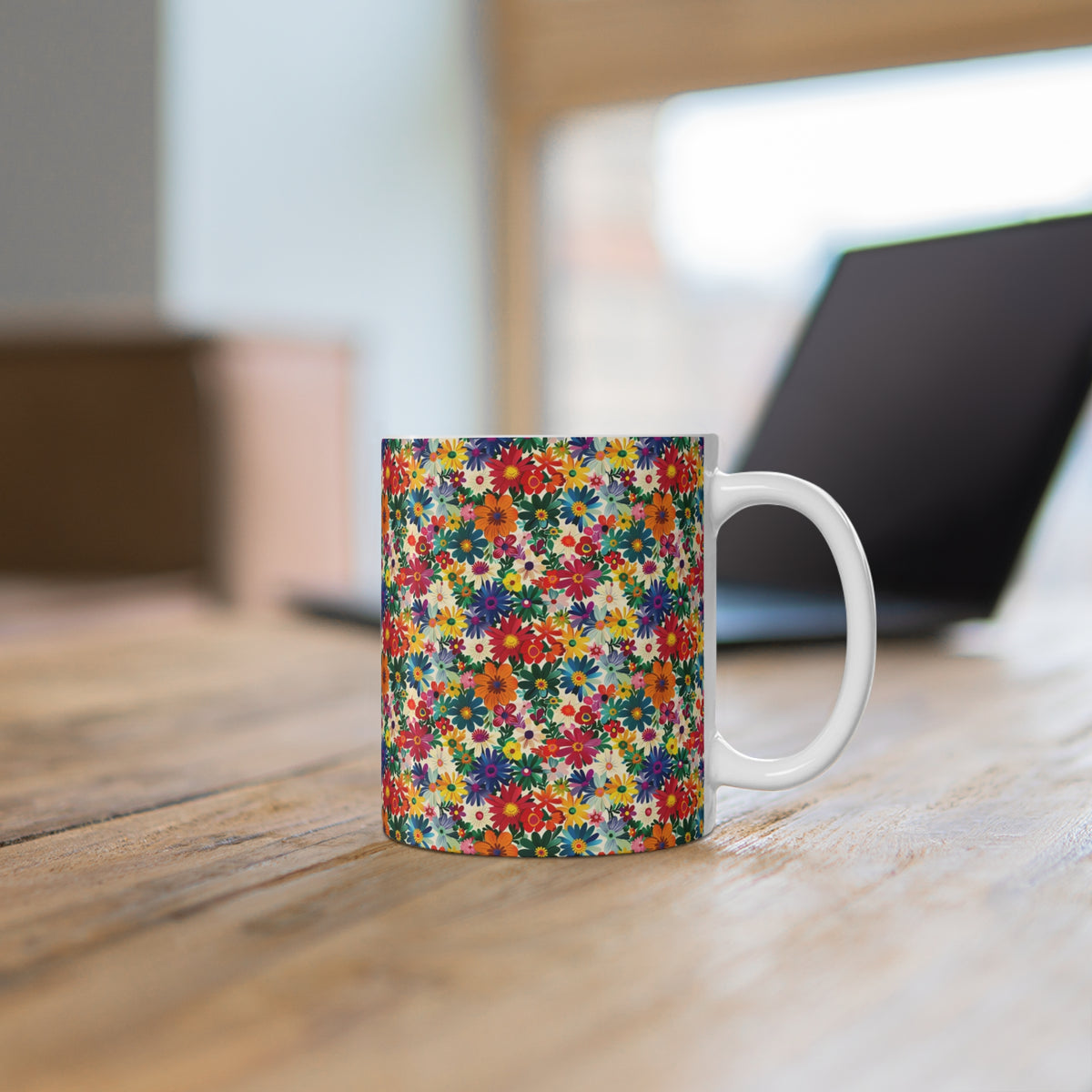 Frida Kahlo's Flower Design Coffee Cup