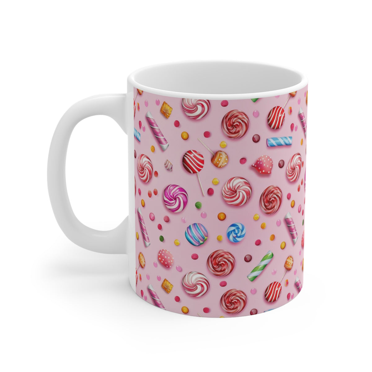 Colorful All-Over Candy Theme Coffee Mug Fun Ceramic Drinkware 352