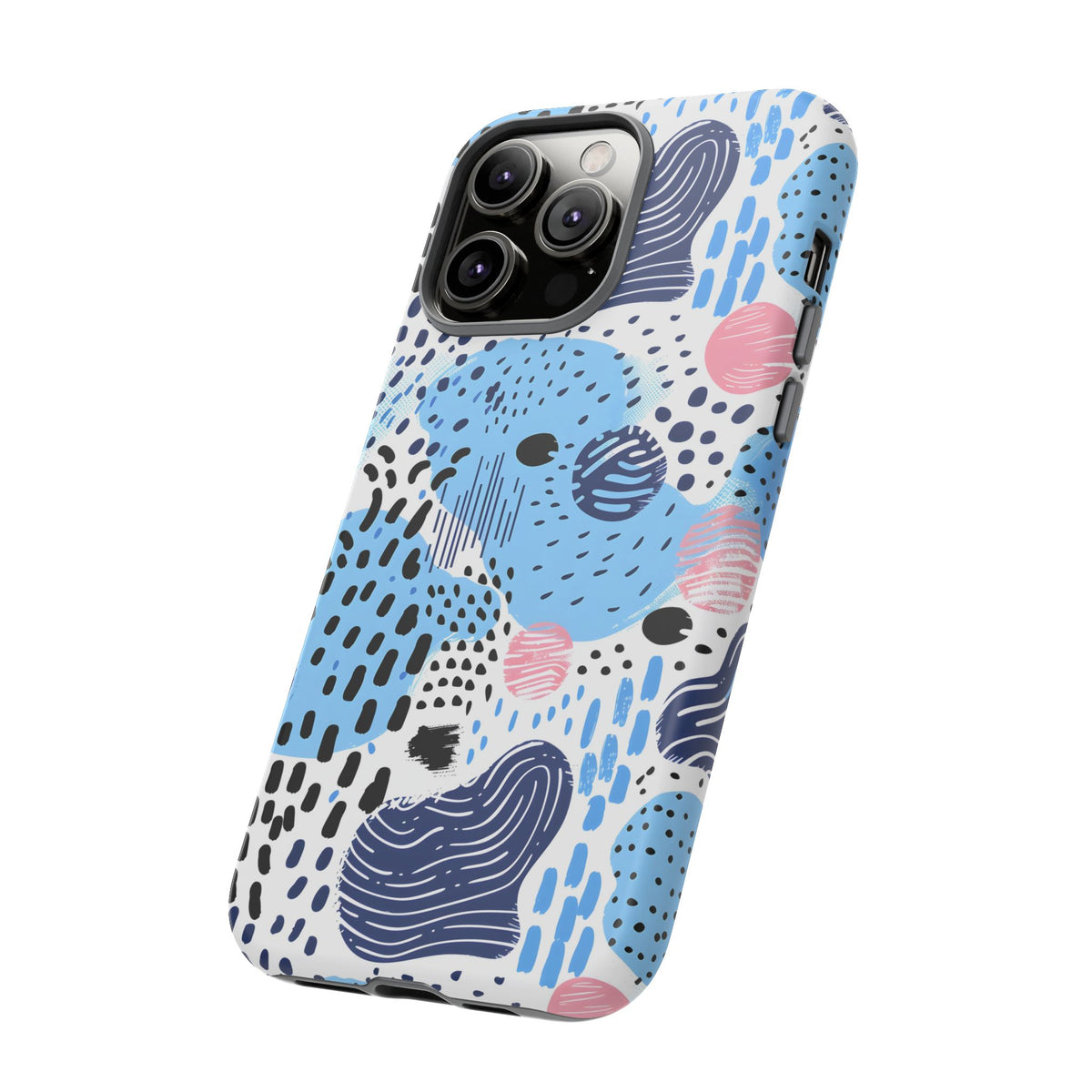 Abstract Baby Blue Memphis Design Phone Case – Sleek and Contemporary Artistry 3