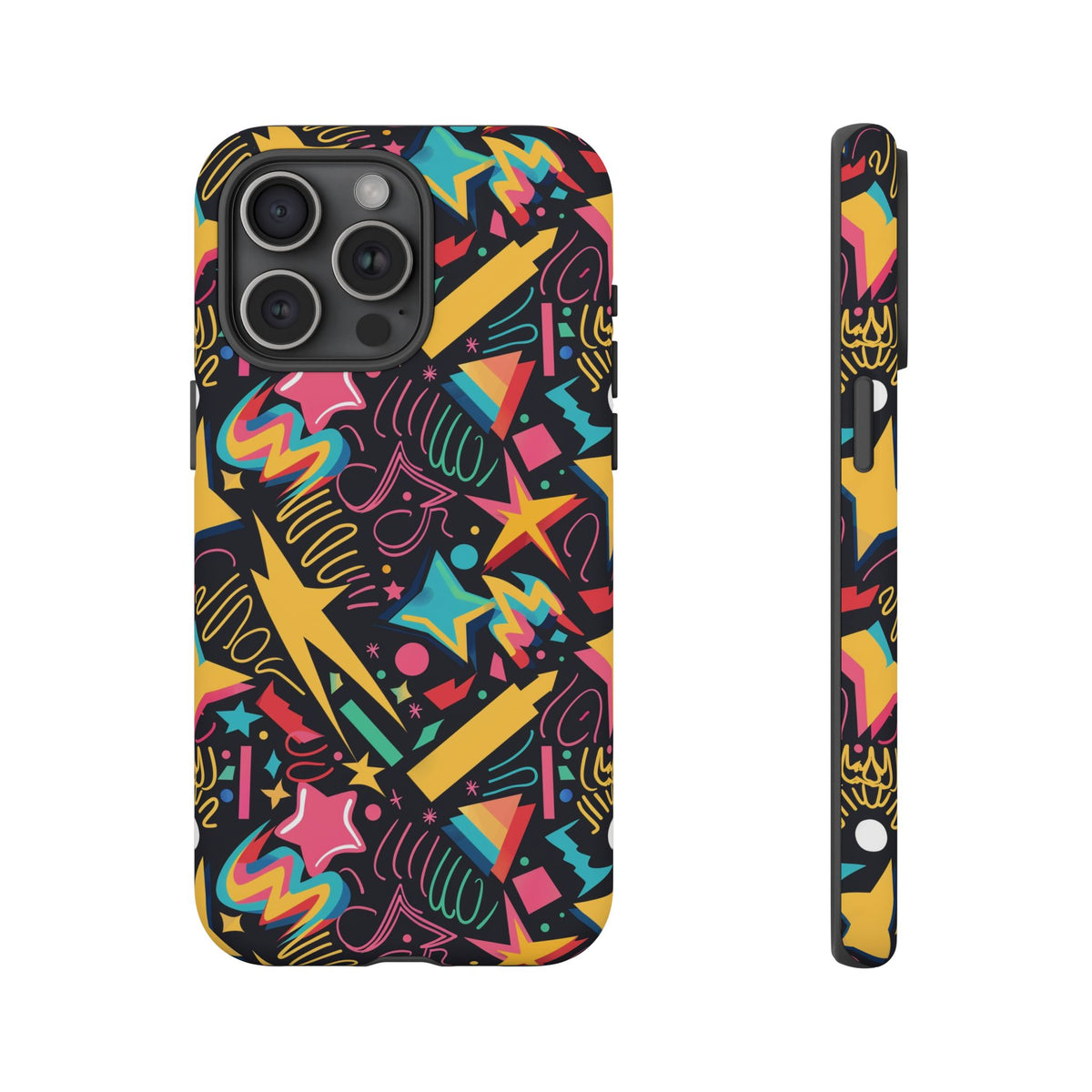 90s Themed Seamless Pattern Phone Case – Embrace Retro Style and Protection 232