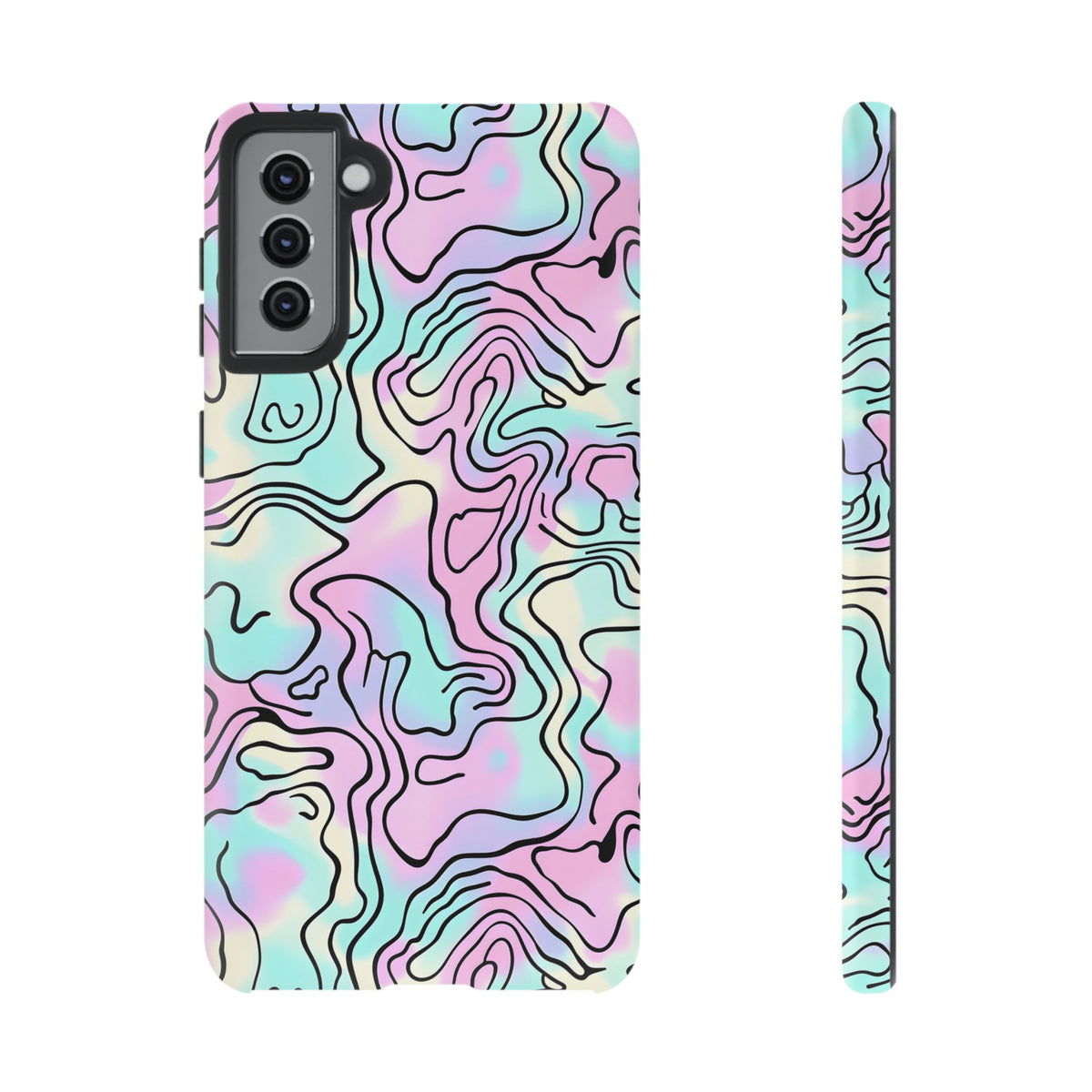 Abstract Pastel Waves and Wavy Lines Phone Case – Elegant and Modern Phone Cover