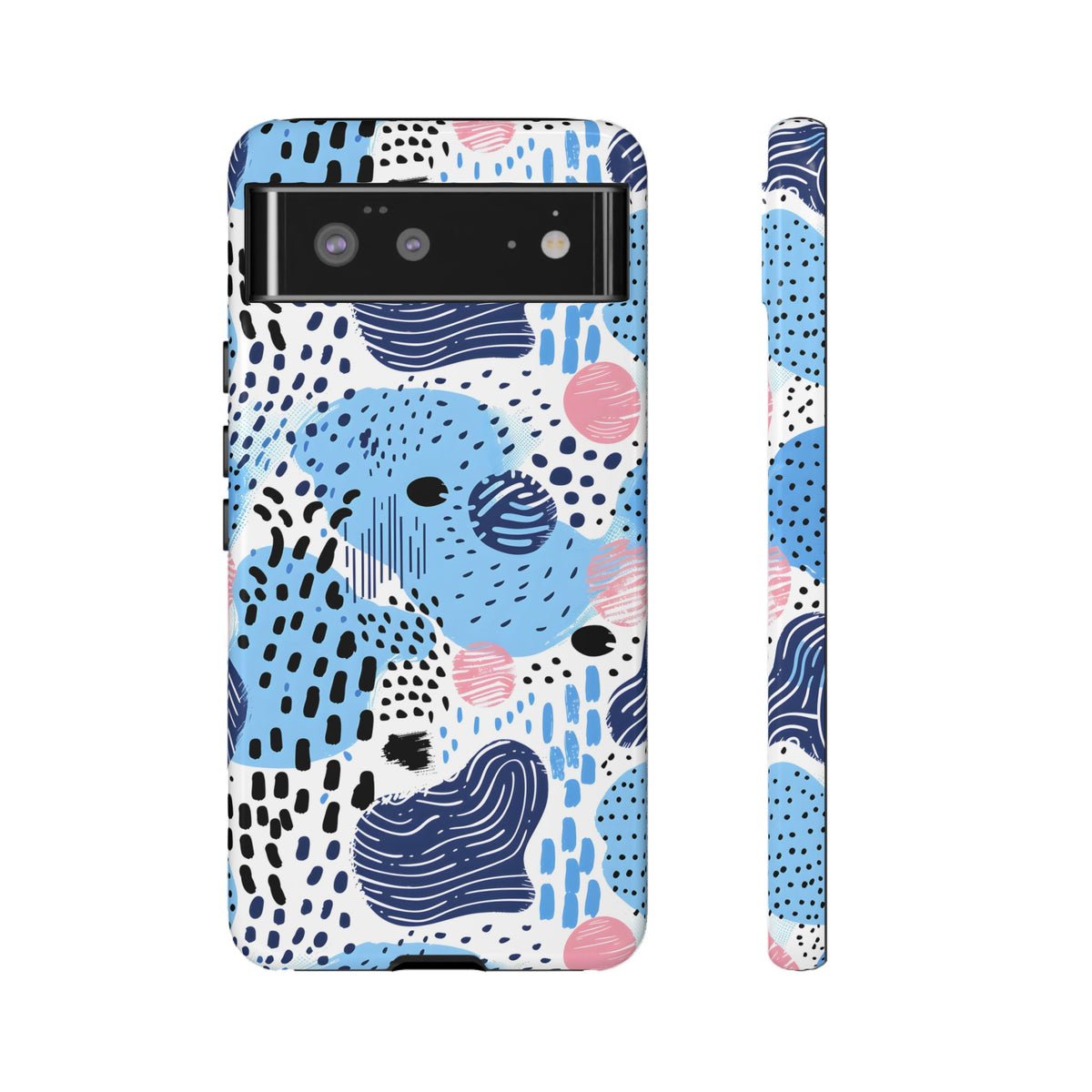 Abstract Baby Blue Memphis Design Phone Case – Sleek and Contemporary Artistry 3