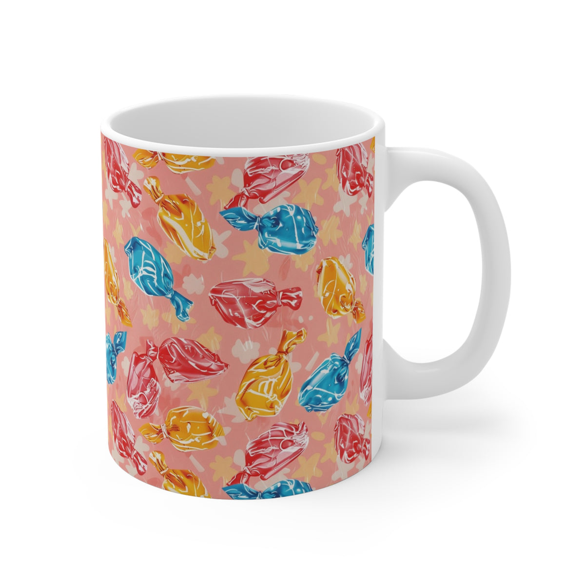 Colorful All-Over Candy Theme Coffee Mug Fun Ceramic Drinkware 493