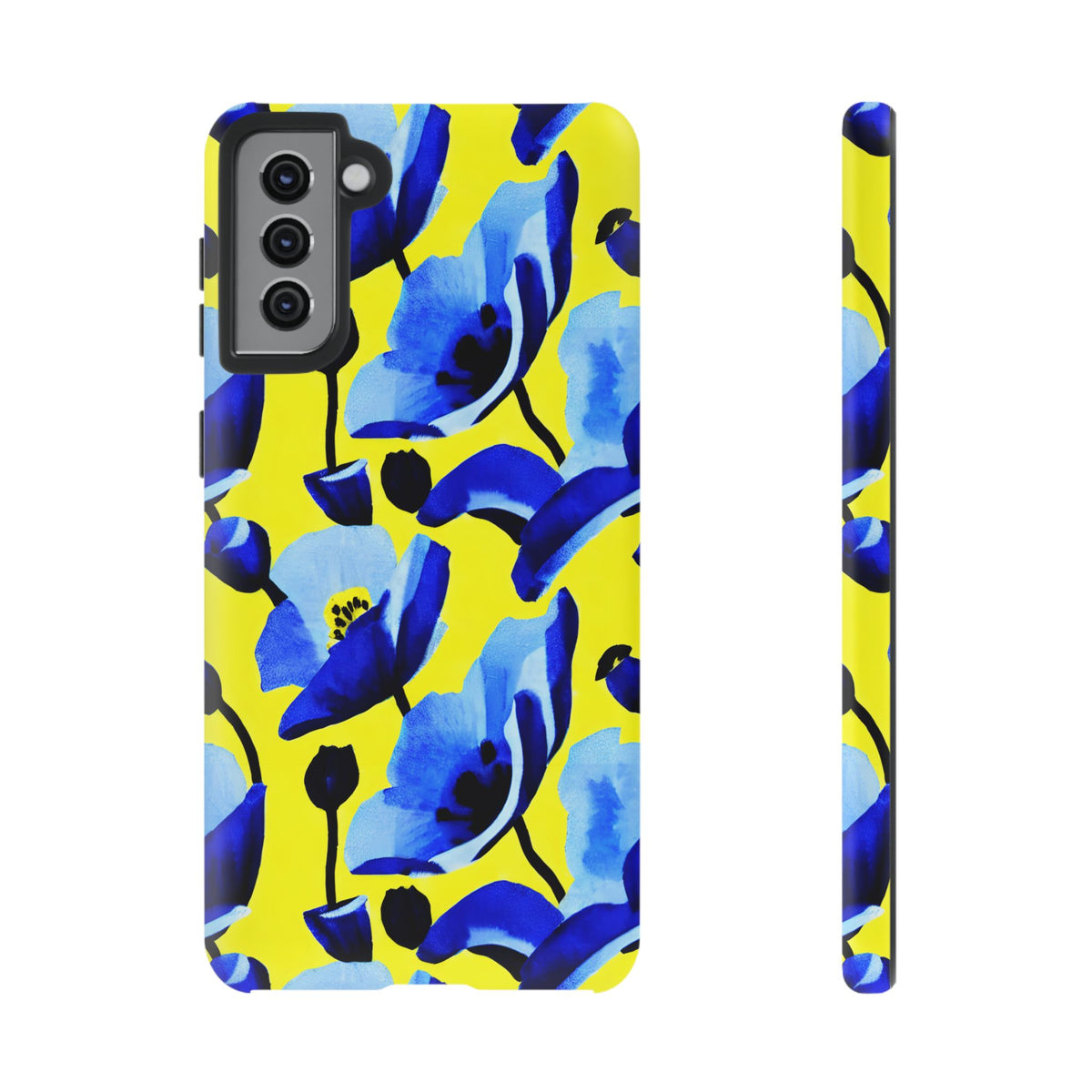 Vibrant Blue Floral Phone Case – A Perfect Fusion of Style and Protection