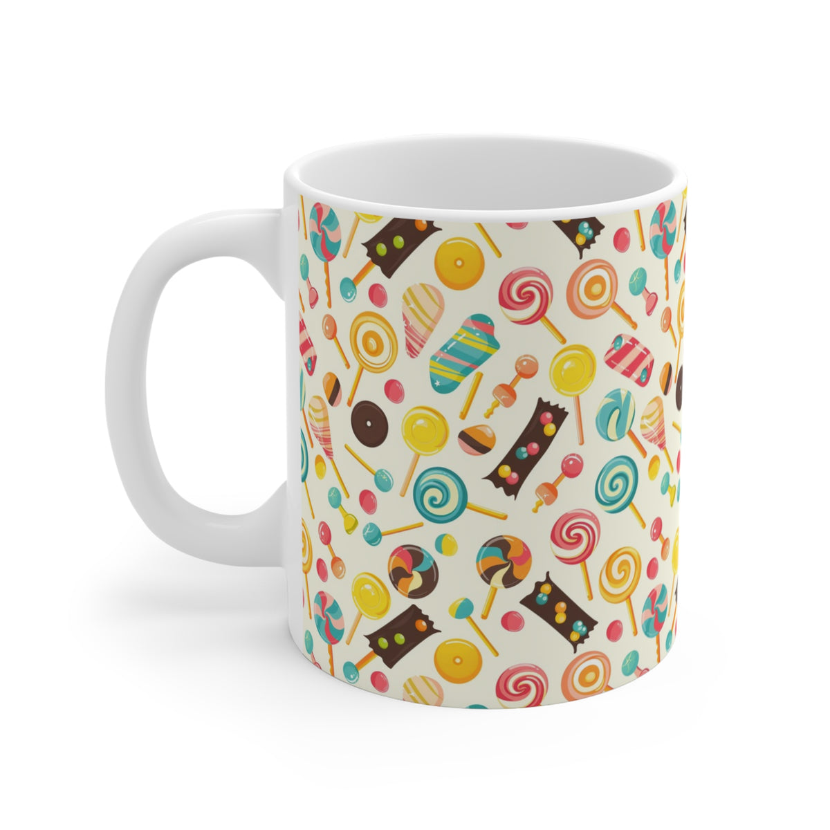 Colorful All-Over Candy Theme Coffee Mug Fun Ceramic Drinkware 210