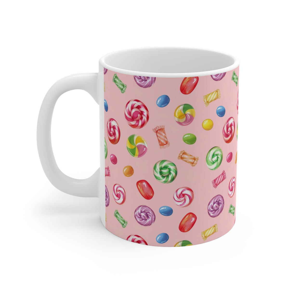 Colorful All-Over Candy Theme Coffee Mug Fun Ceramic Drinkware 267