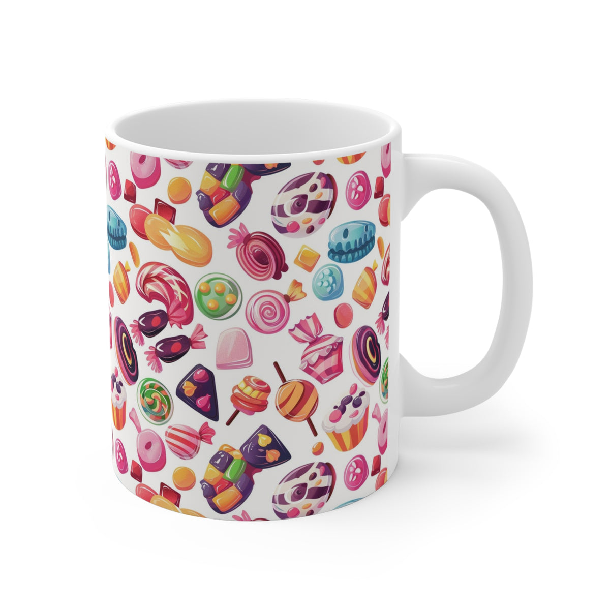 Colorful All-Over Candy Theme Coffee Mug Fun Ceramic Drinkware 010