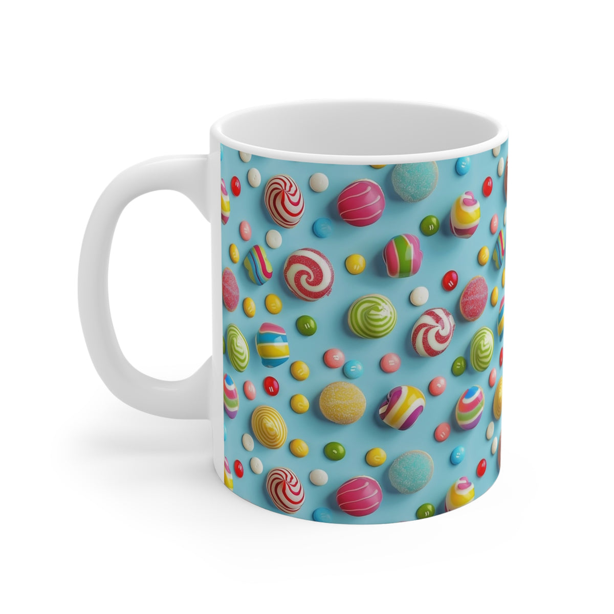 Colorful All-Over Candy Theme Coffee Mug Fun Ceramic Drinkware 078