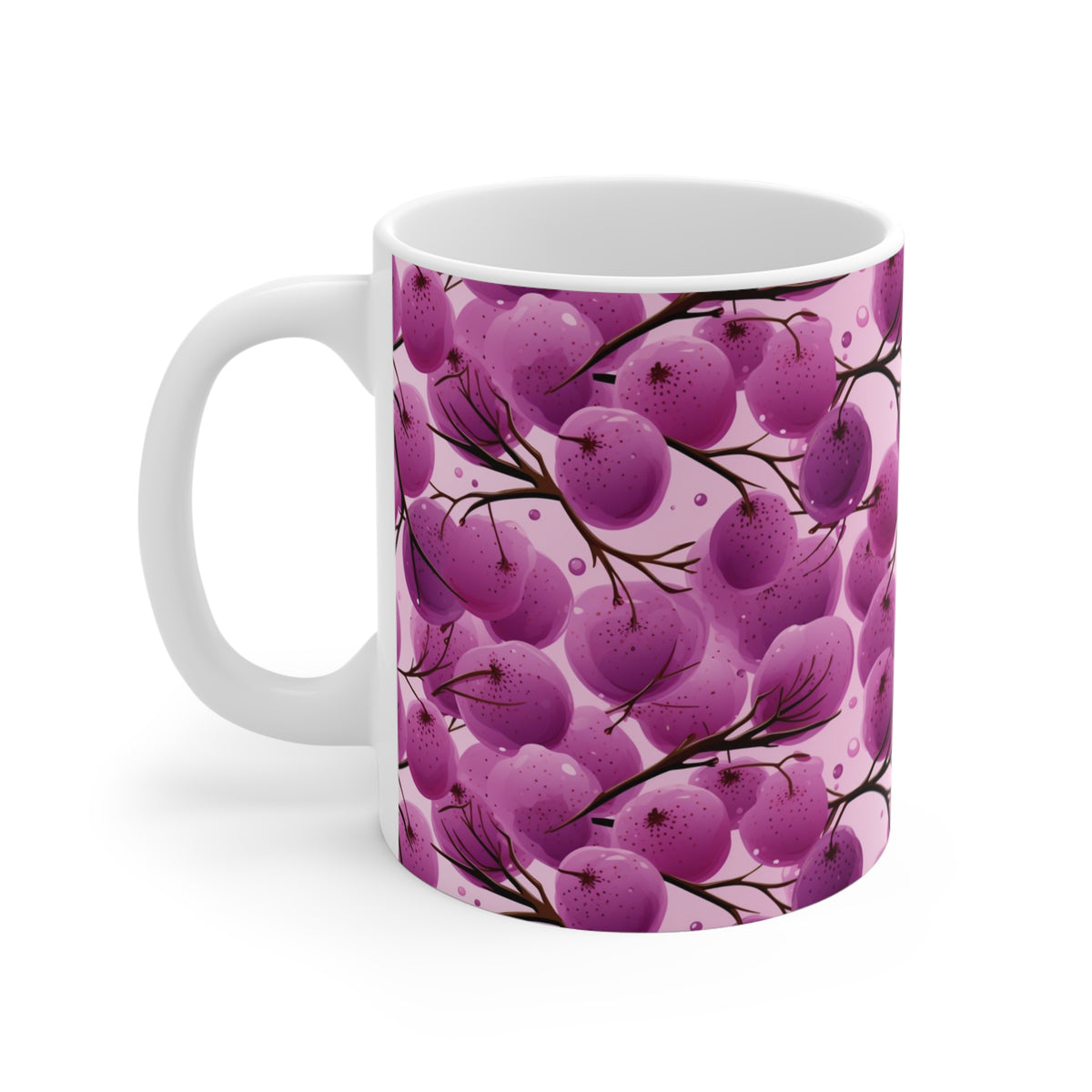 Vibrant Infinite Fruit Pattern Coffee Mug - Unique Ceramic Drinkware 896