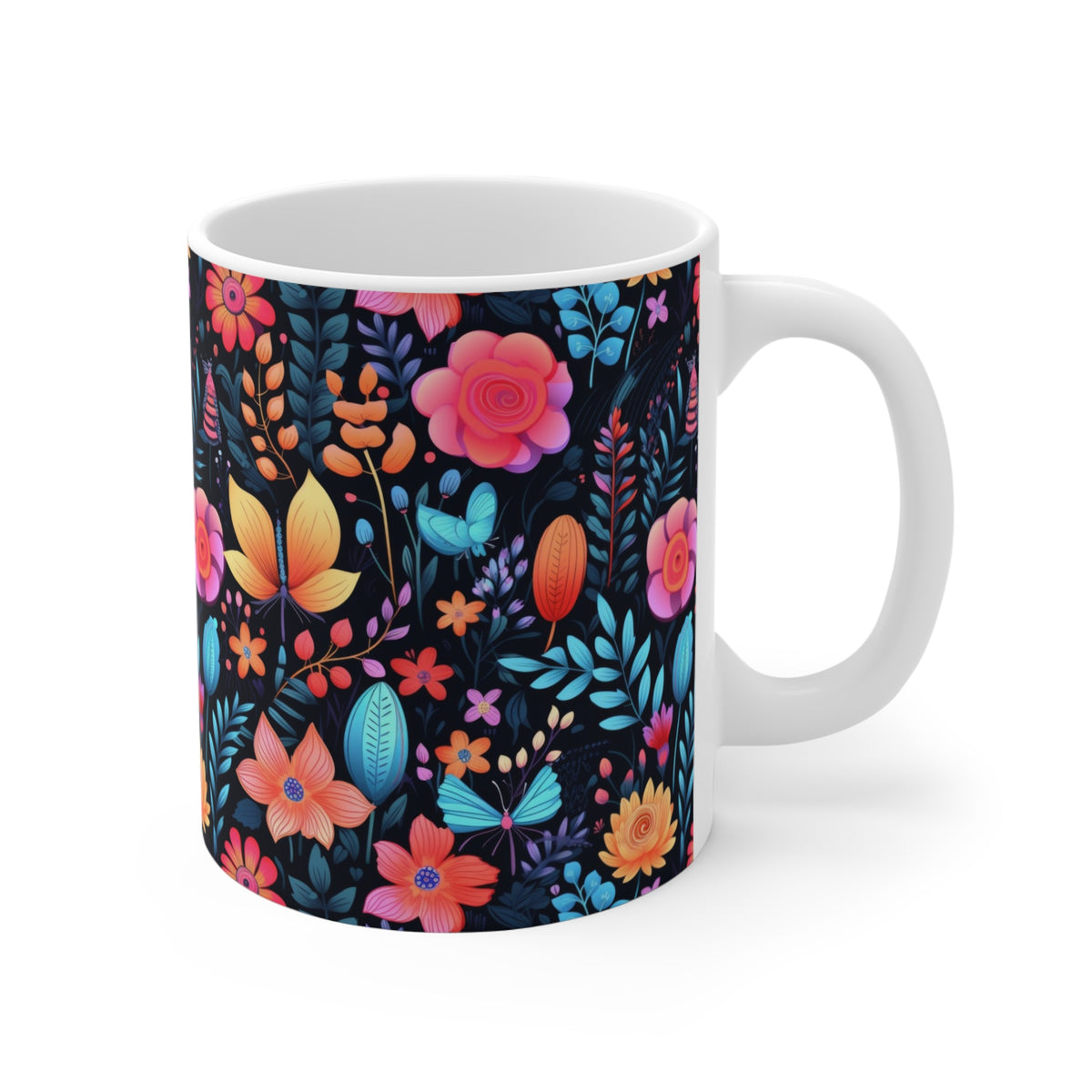 Floral Garden Pattern Coffee Mug – A Must-Have for Nature Enthusiasts    (12)