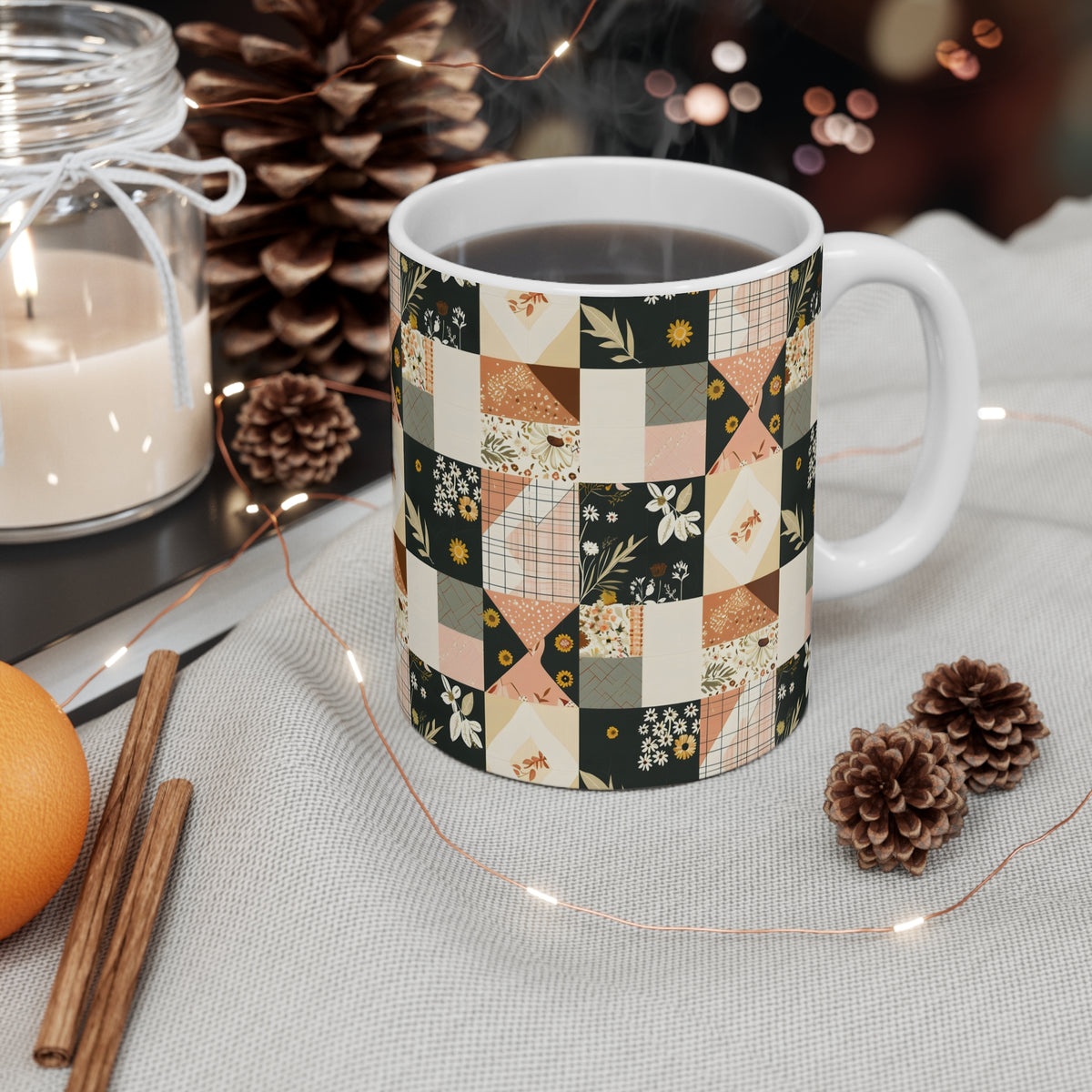 Farmhouse Patchwork Pastel Quilt Pattern Coffee Cup  (4)