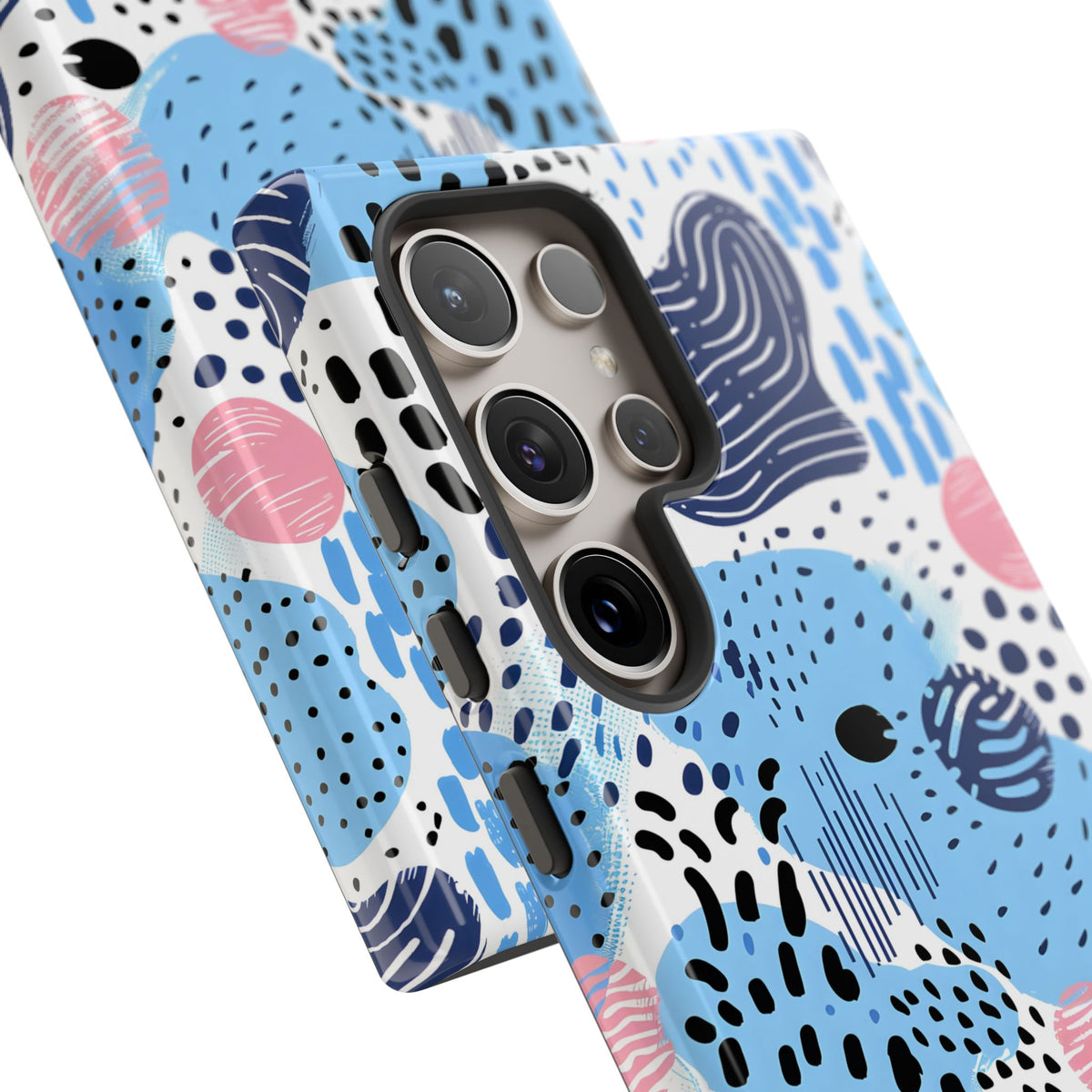 Abstract Baby Blue Memphis Design Phone Case – Sleek and Contemporary Artistry 3