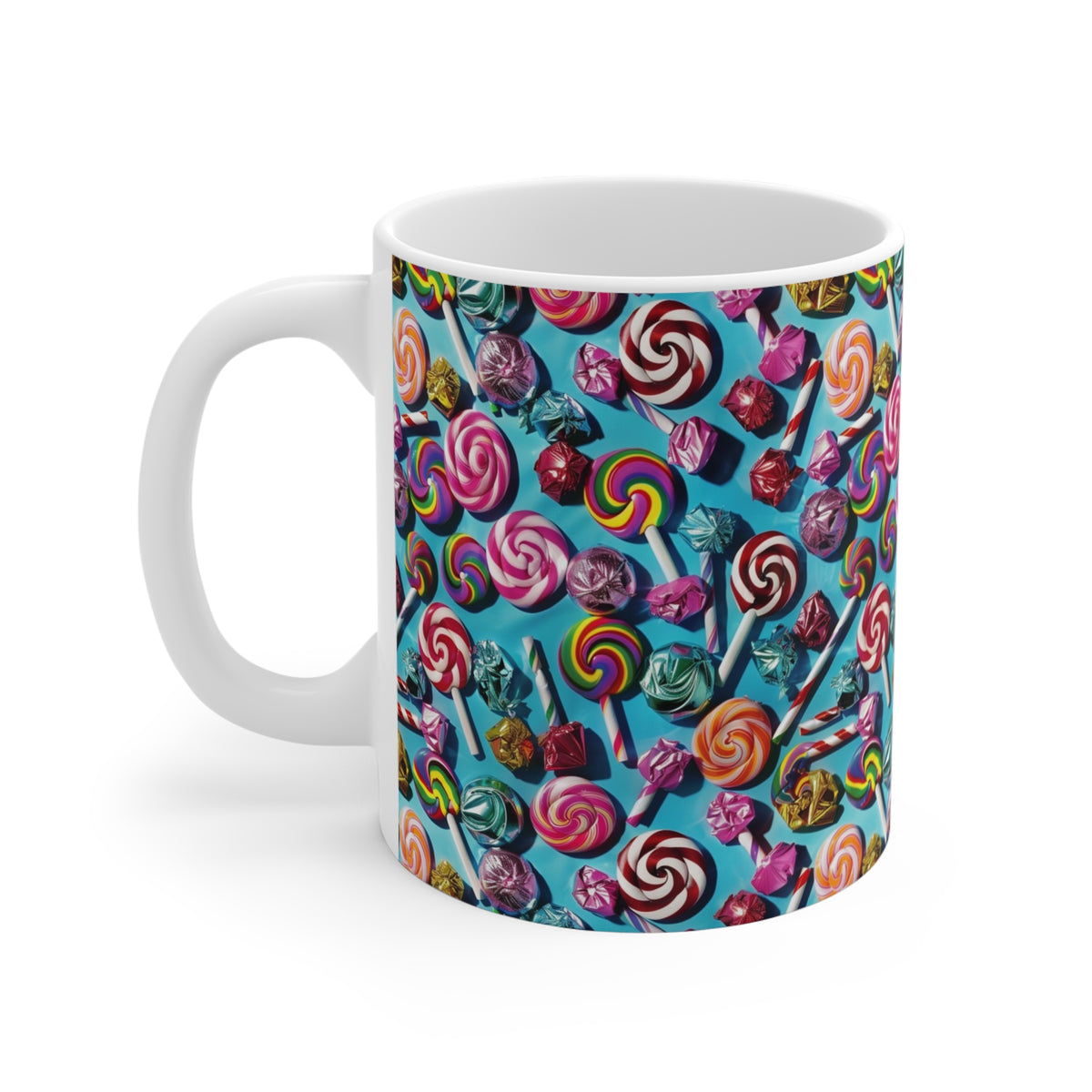 Colorful All-Over Candy Theme Coffee Mug Fun Ceramic Drinkware 397