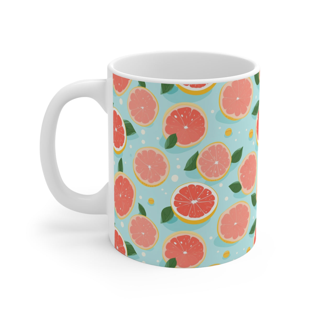 Vibrant Infinite Fruit Pattern Coffee Mug - Unique Ceramic Drinkware 891