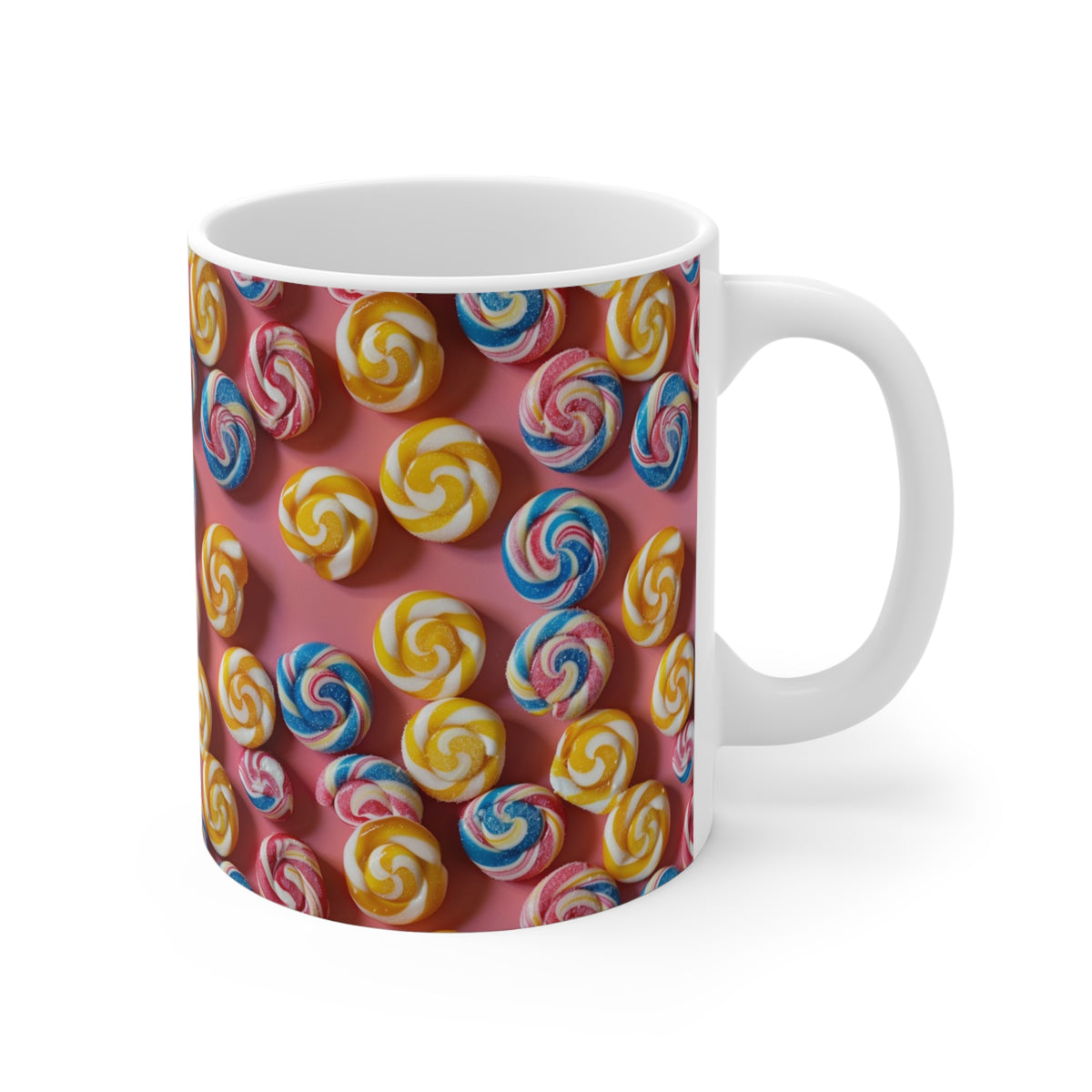 Colorful All-Over Candy Theme Coffee Mug Fun Ceramic Drinkware 034