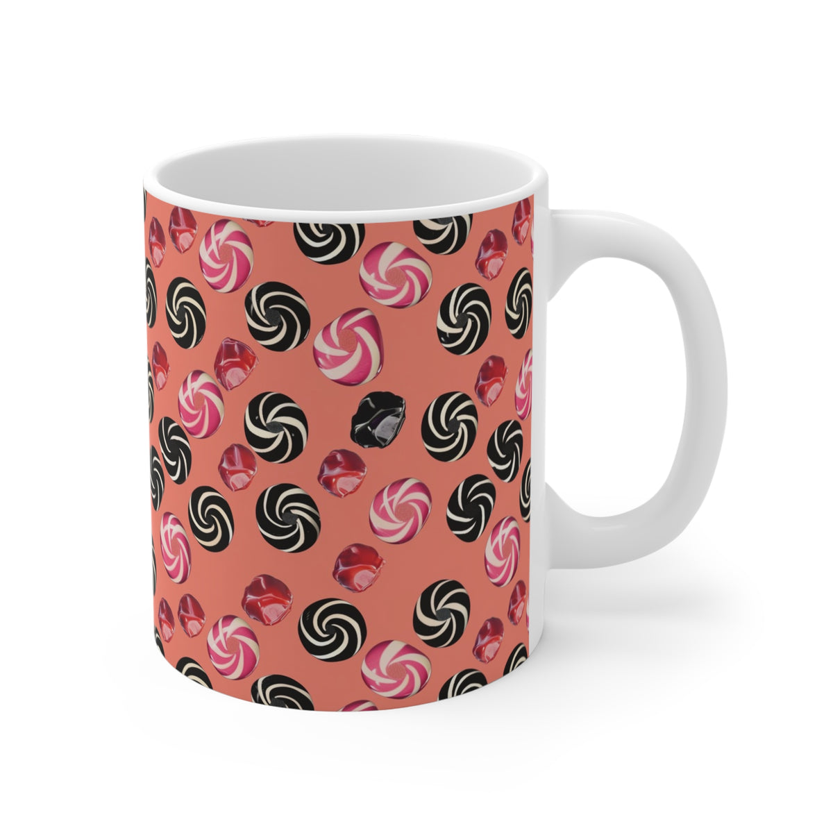 Colorful All-Over Candy Theme Coffee Mug Fun Ceramic Drinkware 404