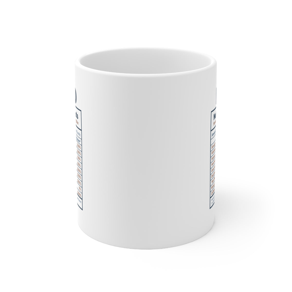 Dad Nutrition Facts Ceramic Coffee Cups, 11oz