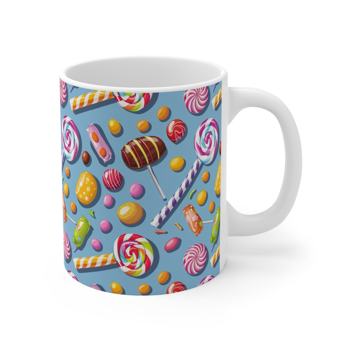 Colorful All-Over Candy Theme Coffee Mug Fun Ceramic Drinkware 439