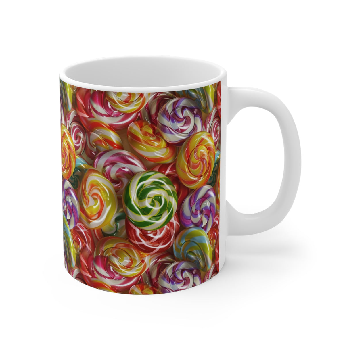 Colorful All-Over Candy Theme Coffee Mug Fun Ceramic Drinkware 334