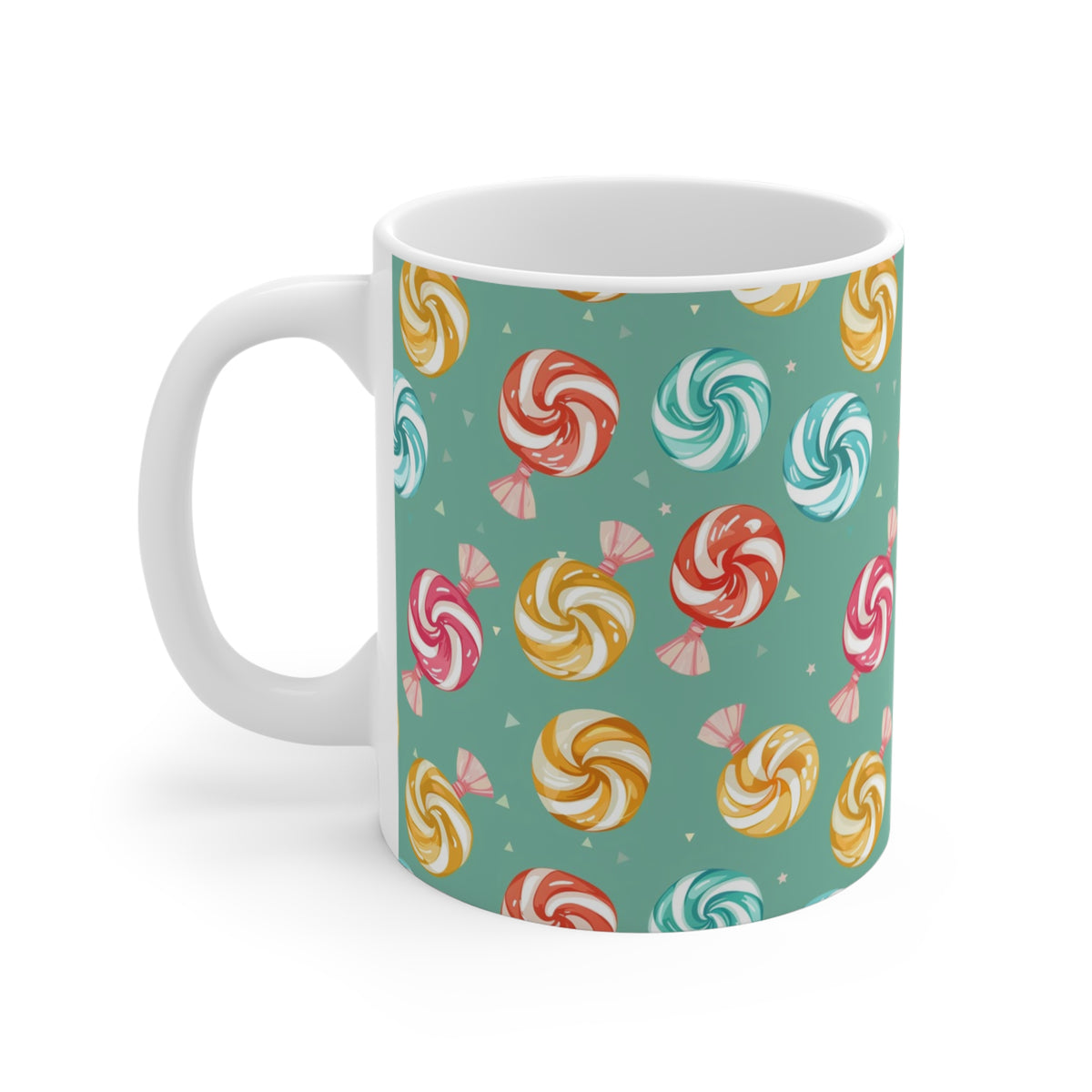 Colorful All-Over Candy Theme Coffee Mug Fun Ceramic Drinkware 149