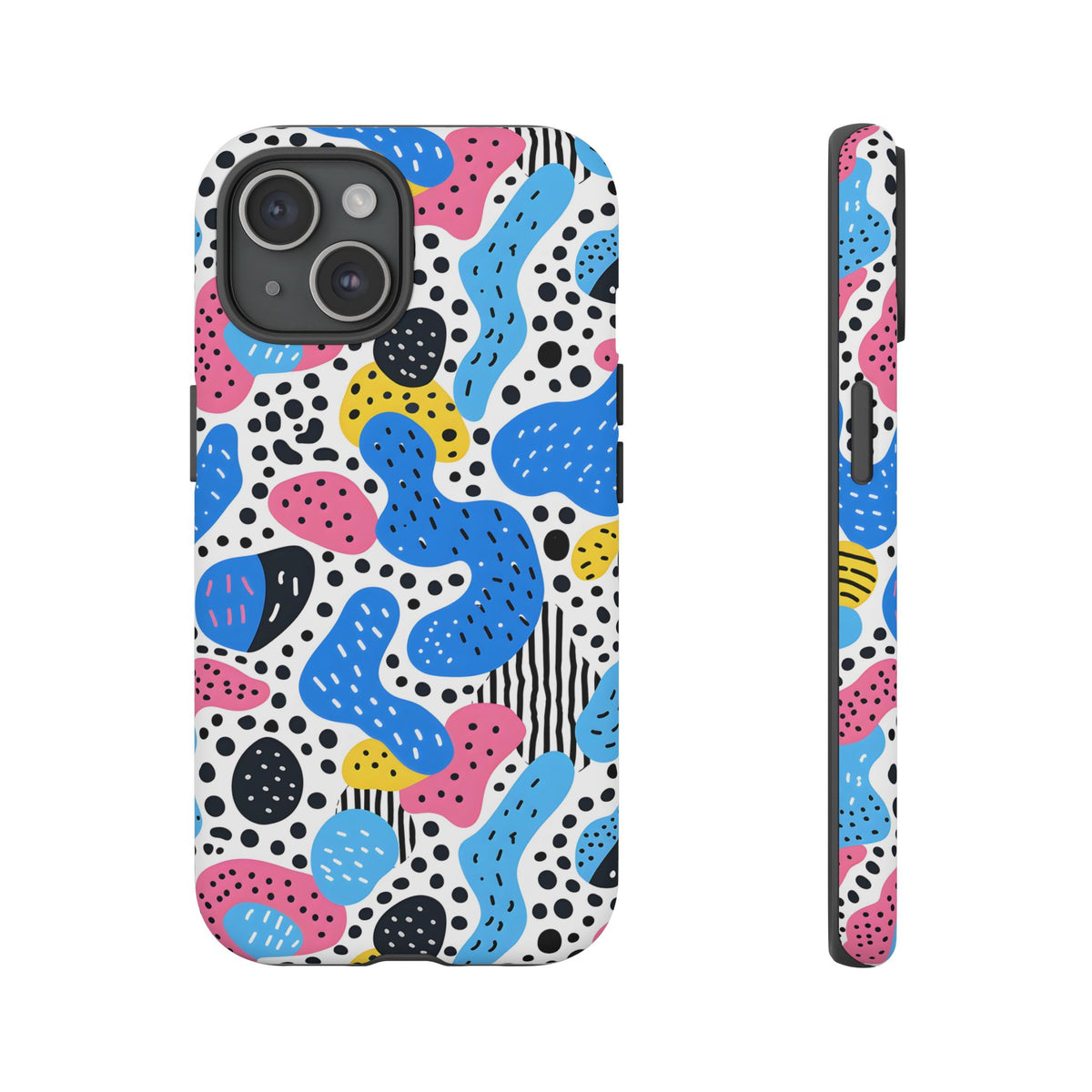 Abstract Baby Blue Memphis Design Phone Case – Sleek and Contemporary Artistry 2