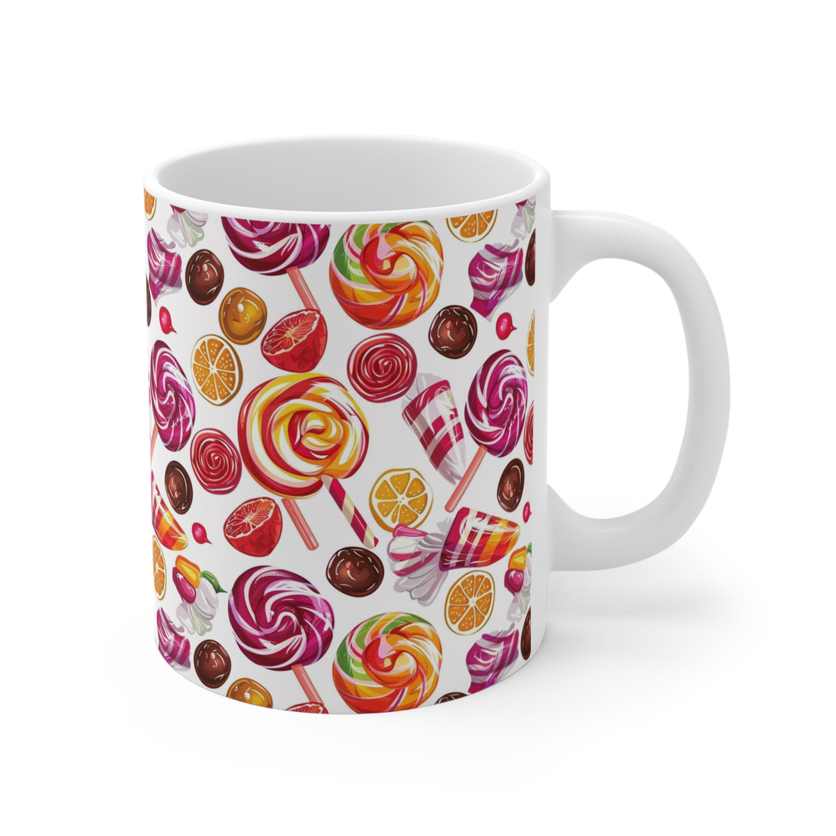 Colorful All-Over Candy Theme Coffee Mug Fun Ceramic Drinkware 411