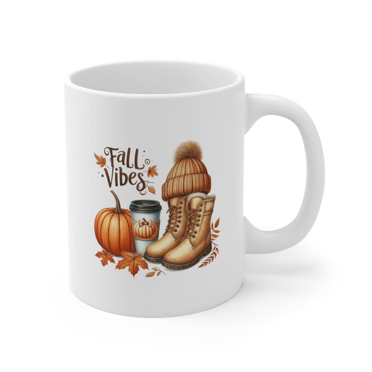 Fall Vibes Ceramic Coffee Cups, 11oz