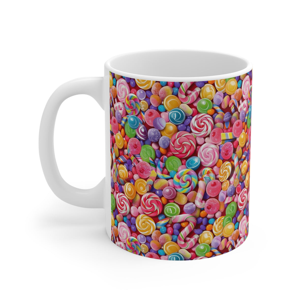 Colorful All-Over Candy Theme Coffee Mug Fun Ceramic Drinkware 425