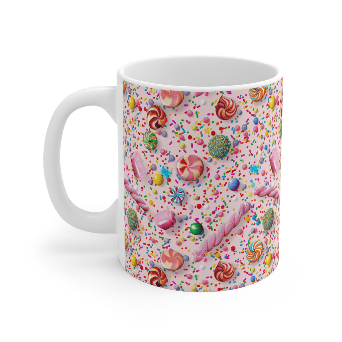 Colorful All-Over Candy Theme Coffee Mug Fun Ceramic Drinkware 428