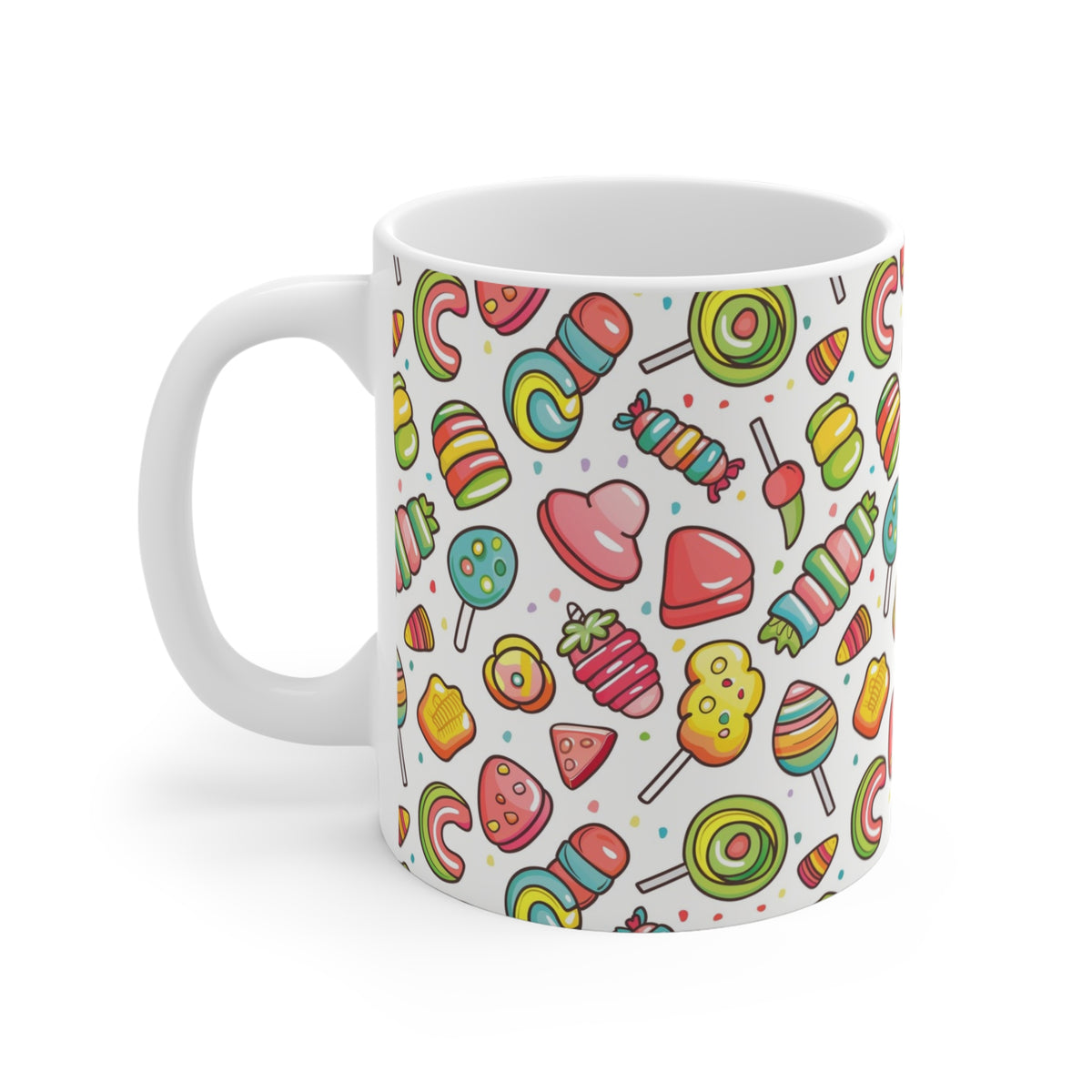 Colorful All-Over Candy Theme Coffee Mug Fun Ceramic Drinkware 112