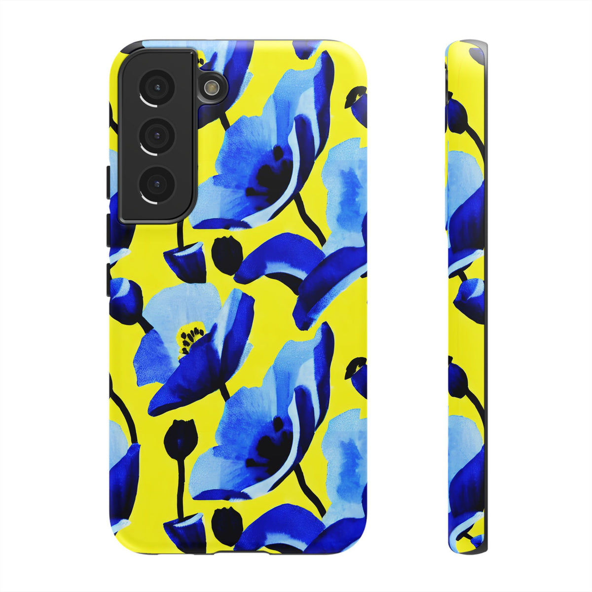 Vibrant Blue Floral Phone Case – A Perfect Fusion of Style and Protection