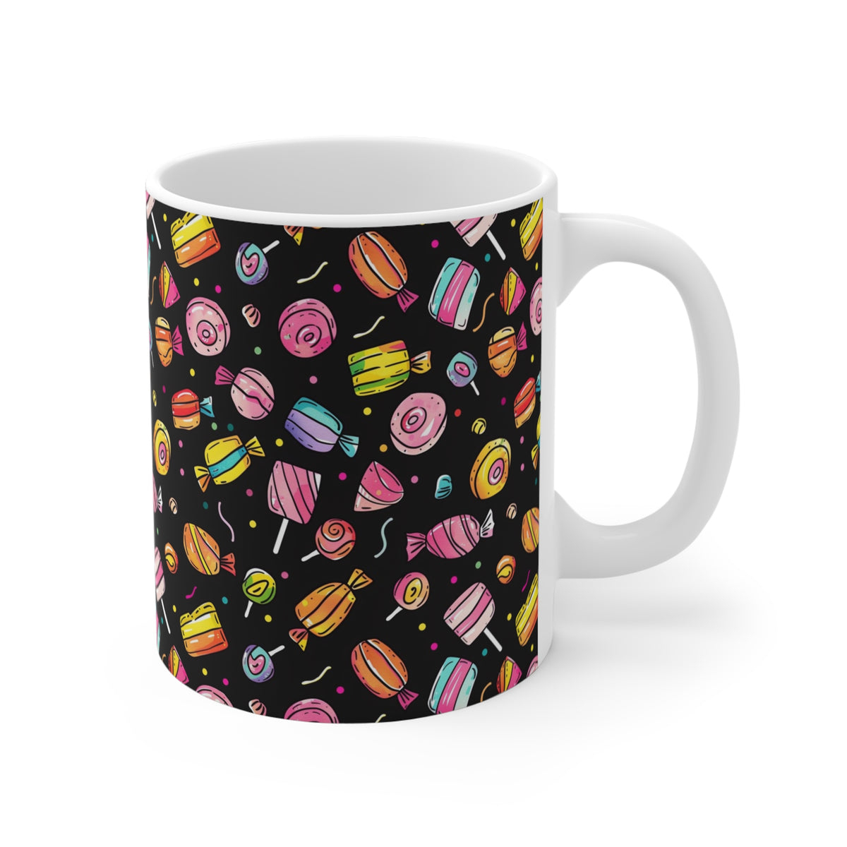 Colorful All-Over Candy Theme Coffee Mug Fun Ceramic Drinkware 042