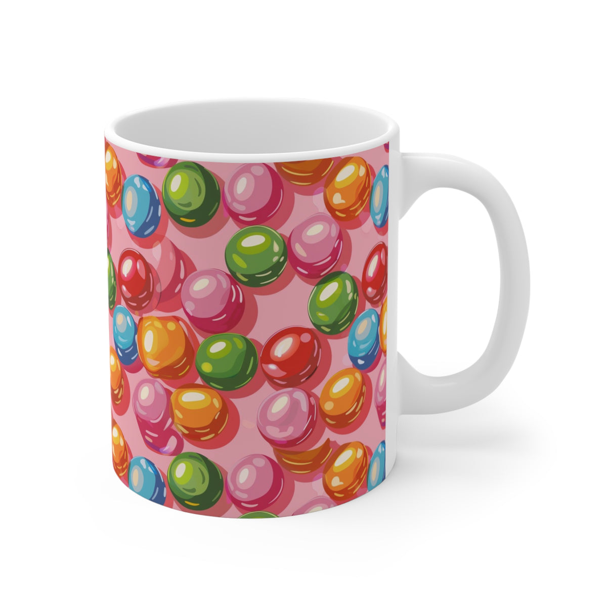 Colorful All-Over Candy Theme Coffee Mug Fun Ceramic Drinkware 211