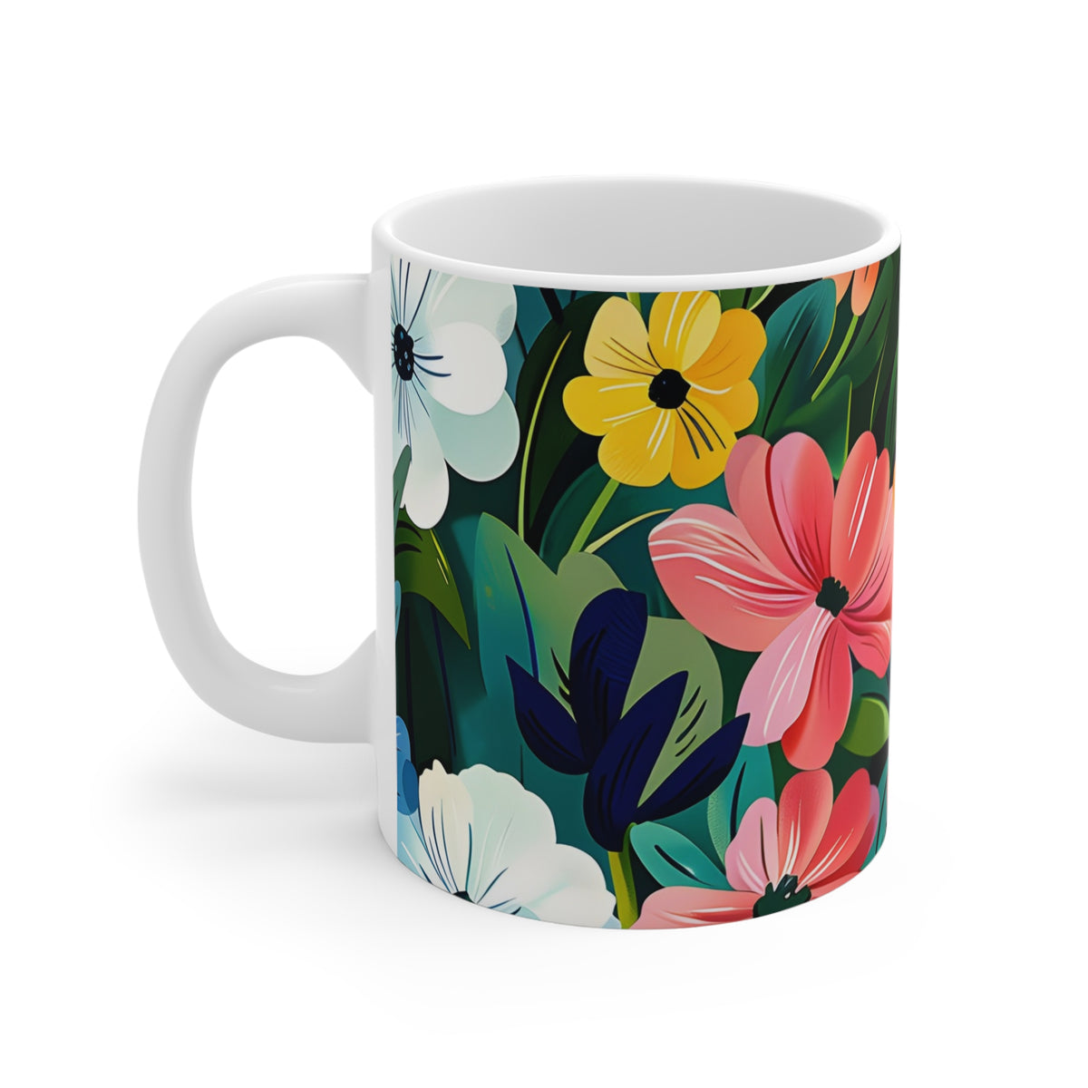 Colorful Spring Flower Pattern Ceramic Coffee Mug  (14)