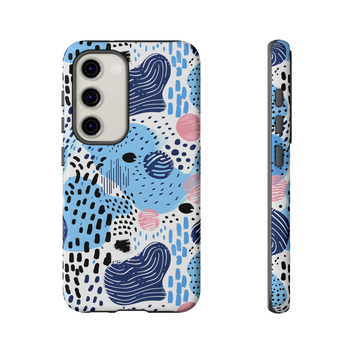 Abstract Baby Blue Memphis Design Phone Case – Sleek and Contemporary Artistry 3