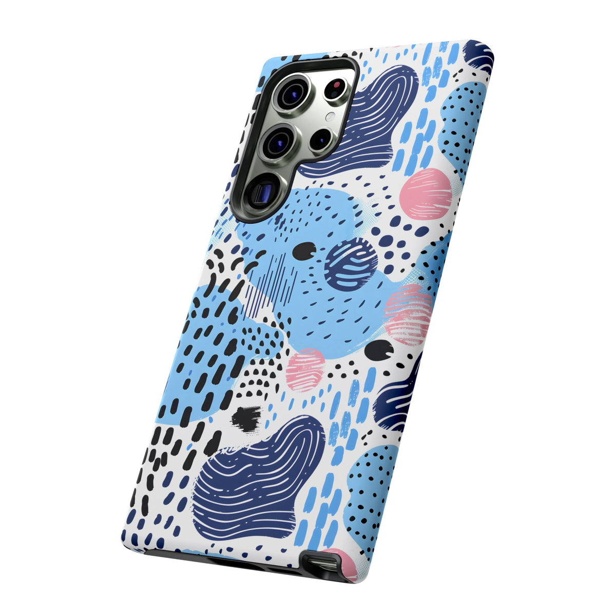 Abstract Baby Blue Memphis Design Phone Case – Sleek and Contemporary Artistry 3