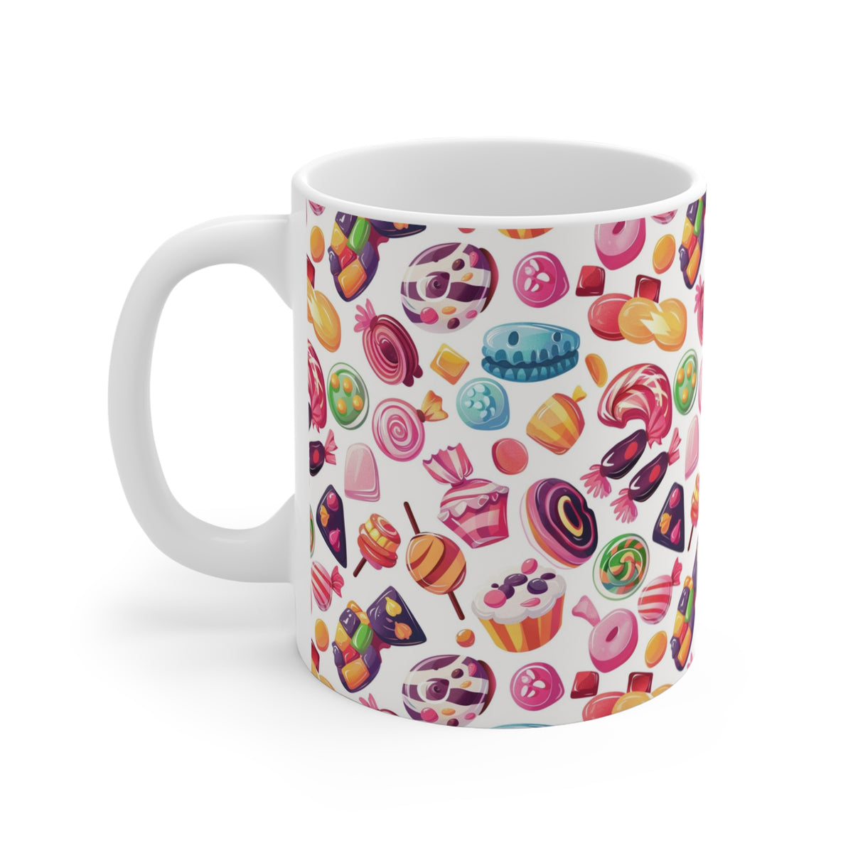 Colorful All-Over Candy Theme Coffee Mug Fun Ceramic Drinkware 010