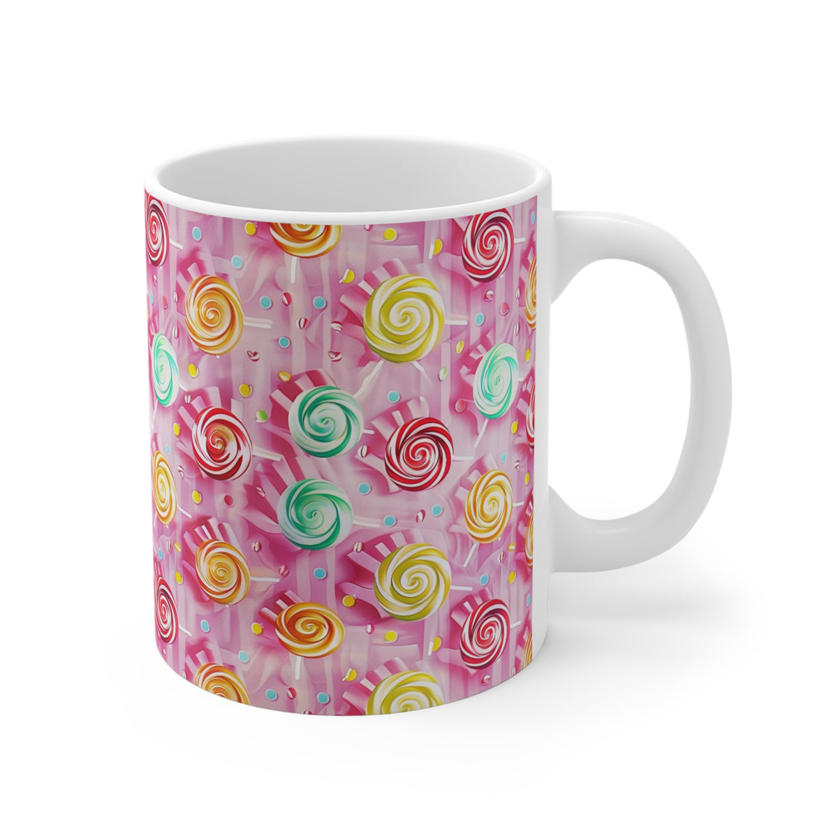 Colorful All-Over Candy Theme Coffee Mug Fun Ceramic Drinkware 258