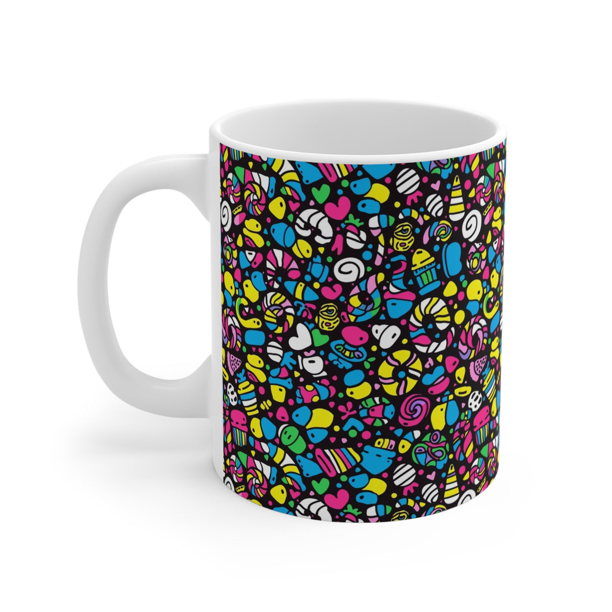 Colorful All-Over Candy Theme Coffee Mug Fun Ceramic Drinkware 278