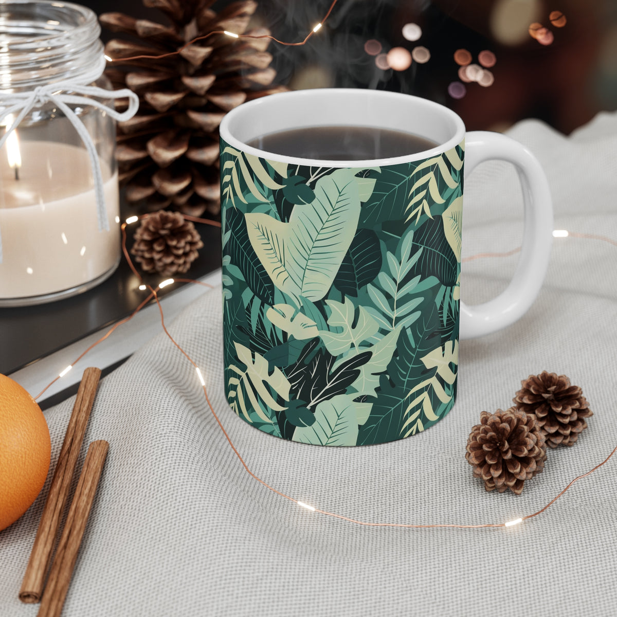 Endless Forest Pattern Coffee Mug - Nature-Inspired Ceramic Drinkware 445